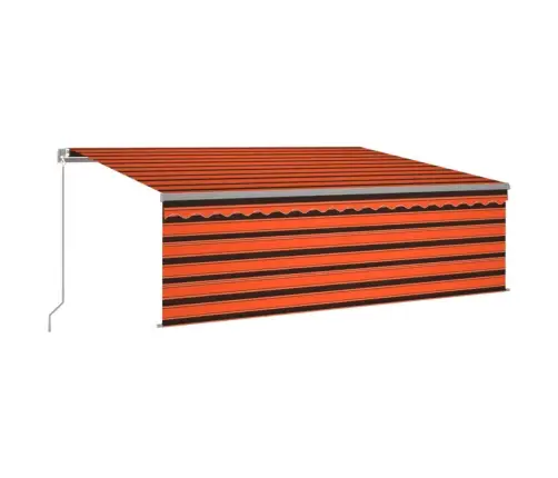 Izvelkama Markīze Ar Žalūziju, 4,5X3 M, Manuāla, Oranži Brūna Vidaxl