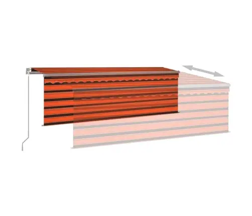Izvelkama Markīze Ar Žalūziju, 4,5X3 M, Manuāla, Oranži Brūna Vidaxl