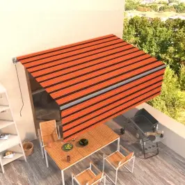 Izvelkama Markīze Ar Žalūziju, 4,5X3 M, Manuāla, Oranži Brūna Vidaxl