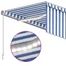 Markīze Ar Žalūziju, Led, Vēja Sensoru, 4,5X3 M, Zila Ar Baltu Vidaxl
