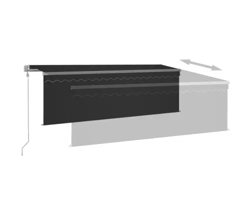 Markīze Ar Žalūziju, Led, Vēja Sensoru, 4,5X3 M, Antracītpelēka Vidaxl