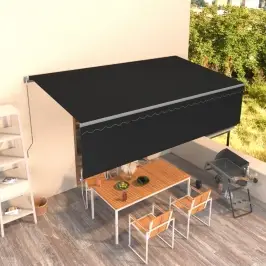 Izvelkama Markīze Ar Žalūziju, 5X3 M, Manuāla, Antracītpelēka Vidaxl