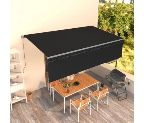 Izvelkama Markīze Ar Žalūziju, 5X3 M, Manuāla, Antracītpelēka Vidaxl
