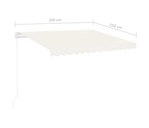 Pastatoma Automatinė Markizė, Kreminės Spalvos, 300X250Cm