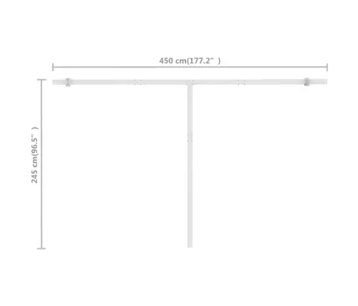 Izvelkama Markīze Ar Kātu, 400X300 Cm, Manuāla, Krēmkrāsas Vidaxl
