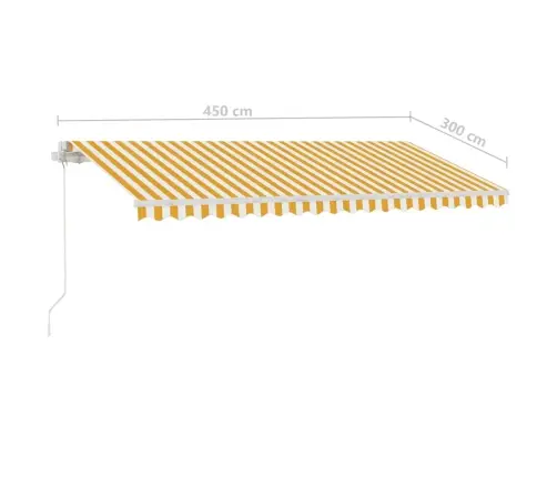 Pastatoma Ištraukiama Markizė, Geltona/Balta, 450X300Cm