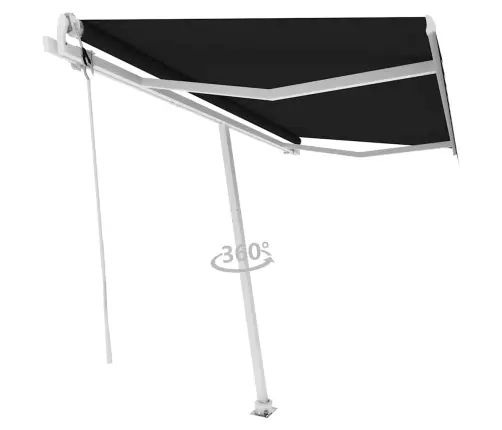 Markīze Ar Kātu, 450X300 Cm, Automātiska, Antracītpelēka Vidaxl