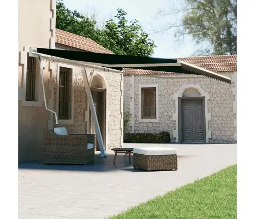 Markīze Ar Kātu, 450X300 Cm, Automātiska, Antracītpelēka Vidaxl