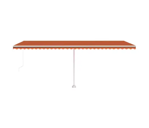 Izvelkama Markīze Ar Led, Manuāla, 600X300 Cm, Oranža Un Brūna Vidaxl