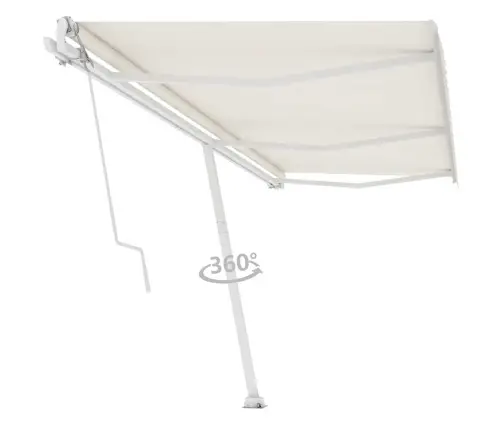 Markīze Ar Kātu, 600X300 Cm, Automātiska, Krēmkrāsas Vidaxl