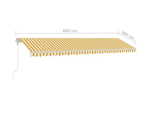 Iseseisev Automaatne Varikatus 600 X 300 Cm Kollane/Valge