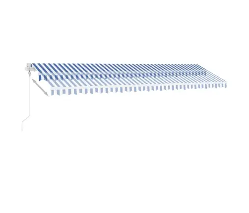 Izvelkama Markīze, Led, Vēja Sensors, 600X300 Cm, Zila Un Balta Vidaxl