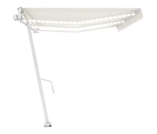 Izvelkama Markīze Ar Led Un Vēja Sensoru, Krēmkrāsa, 600X300 Cm Vidaxl