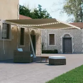 Izvelkama Markīze Ar Led Un Vēja Sensoru, Krēmkrāsa, 600X300 Cm Vidaxl