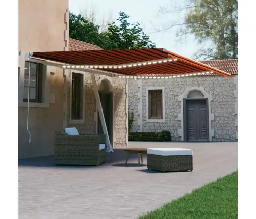 Markizė Su Led/Vėjo Jutikliu, Oranžinė/Ruda, 600X300Cm