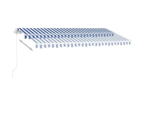 Izvelkama Markīze Ar Led, 400X350 Cm, Manuāla, Zila Un Balta Vidaxl