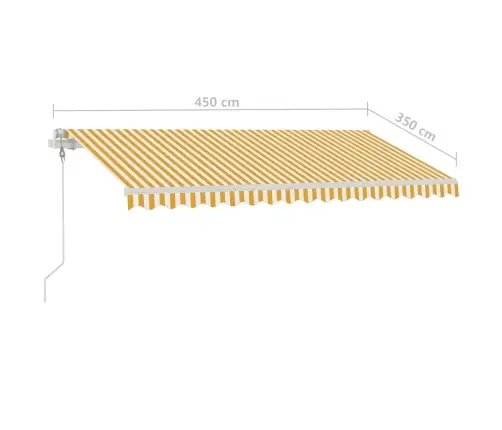 Pastatoma Automatinė Markizė, Geltona/Balta, 450X350Cm