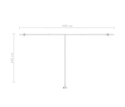 Izvelkama Markīze Ar Led, 500X350 Cm, Manuāla, Zila Un Balta Vidaxl