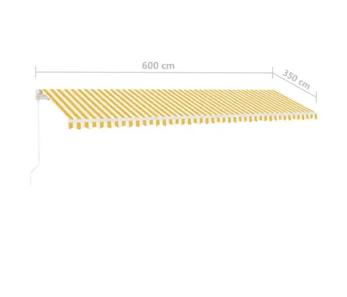 Pastatoma Ištraukiama Markizė, Geltona/Balta, 600X350Cm