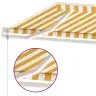 Markizė Su Led/Vėjo Jutikliu, Geltona/Balta, 600X350Cm