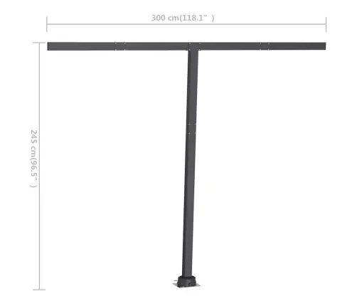 Izvelkama Markīze Ar Led, 300X250 Cm, Manuāla, Krēmkrāsas Vidaxl