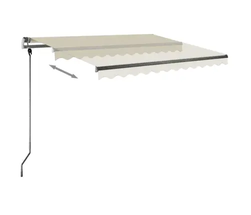 Izvelkama Markīze Ar Led, 300X250 Cm, Manuāla, Krēmkrāsas Vidaxl