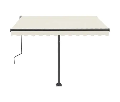 Izvelkama Markīze Ar Led, 300X250 Cm, Manuāla, Krēmkrāsas Vidaxl