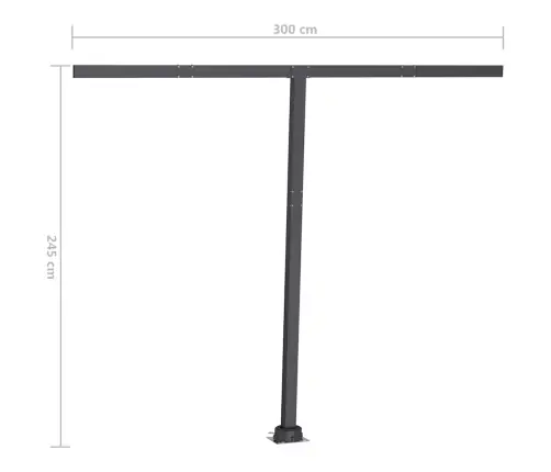 Käsitsi Sissetõmmatav Varikatus, Led, 300X250, Kollane Ja Valge