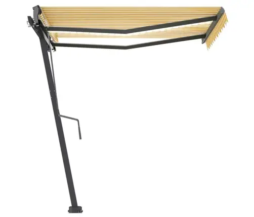 Käsitsi Sissetõmmatav Varikatus, Led, 300X250, Kollane Ja Valge