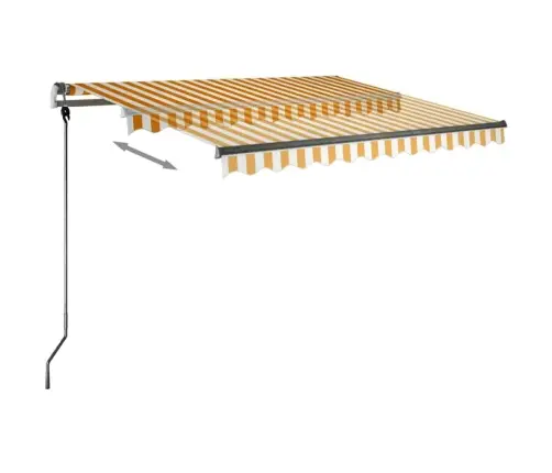 Käsitsi Sissetõmmatav Varikatus, Led, 300X250, Kollane Ja Valge