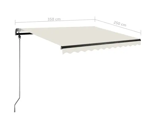 Izvelkama Markīze Ar Led, 350X250 Cm, Manuāla, Krēmkrāsas Vidaxl