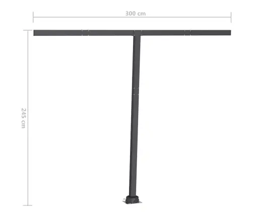 Izvelkama Markīze Ar Led, 350X250 Cm, Manuāla, Krēmkrāsas Vidaxl