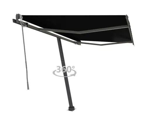 Markīze Ar Kātu, 350X250 Cm, Automātiska, Antracītpelēka Vidaxl