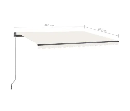 Iseseisev Automaatne Varikatus, 400X300 cm Kreemjas