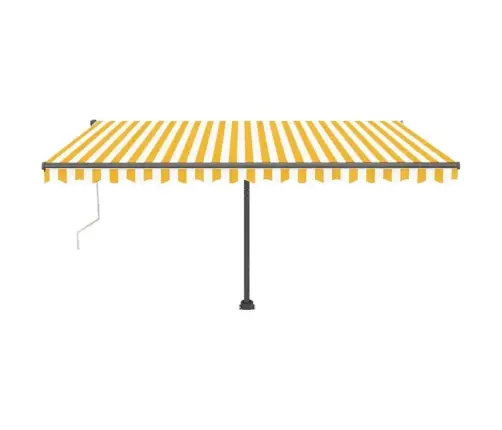 Markīze, Led, Vēja Sensors, 400X300 Cm, Dzeltenbalta Vidaxl