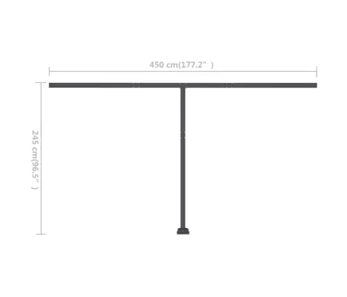 Izvelkama Markīze Ar Kātu, 500X300 Cm, Manuāla, Zila/Balta Vidaxl