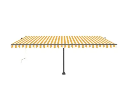 Automaatne Varikatus Led, Tuuleandur, 500X300 cm Kollane/Valge