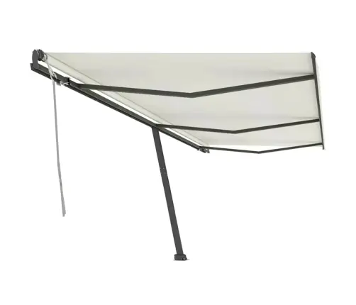 Izvelkama Markīze Ar Stabu, 600X300 Cm, Manuāla, Krēmkrāsas Vidaxl