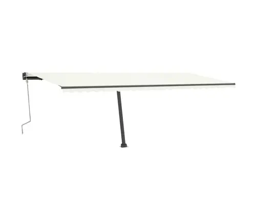 Izvelkama Markīze Ar Stabu, 600X300 Cm, Manuāla, Krēmkrāsas Vidaxl
