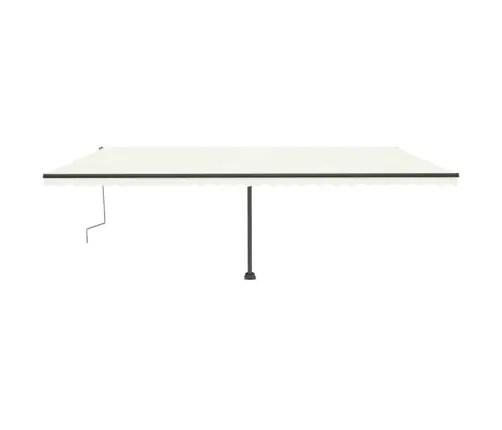 Izvelkama Markīze Ar Stabu, 600X300 Cm, Manuāla, Krēmkrāsas Vidaxl