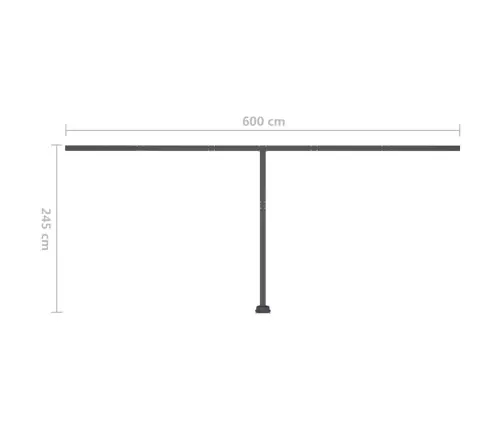 Rankiniu Būdu Ištraukiama Markizė Su Led, Kreminė, 600X300Cm