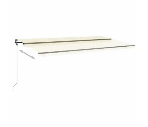 Rankiniu Būdu Ištraukiama Markizė Su Led, Kreminė, 600X300Cm