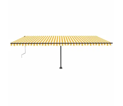 Markīze Ar Stabu, 600X300 Cm, Automātiska, Dzeltena/Balta Vidaxl