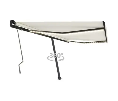 Rankiniu Būdu Ištraukiama Markizė Su Led, Kreminė, 400X350Cm