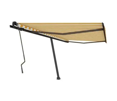 Iseseisev Käsitsitõmmatav Varikatus, 450 X 350 Cm Kollane/Valge