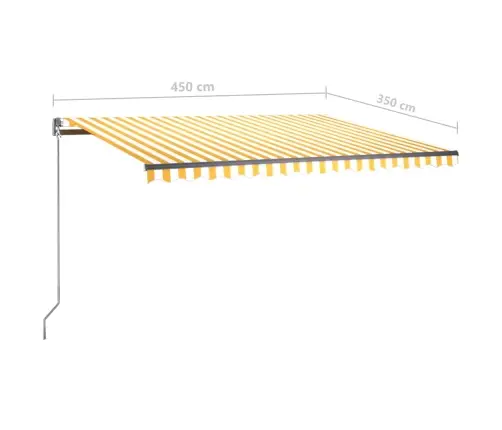 Iseseisev Käsitsitõmmatav Varikatus, 450 X 350 Cm Kollane/Valge
