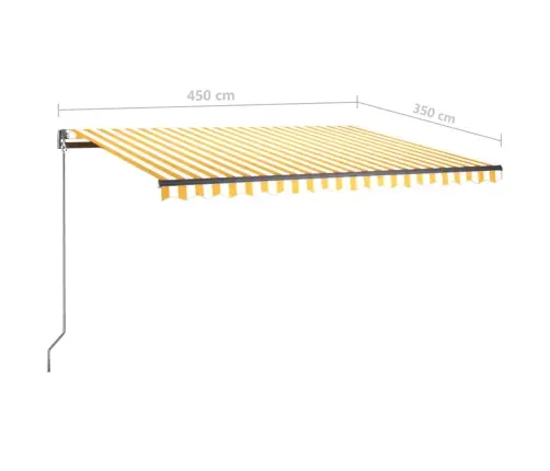 Iseseisev Automaatne Varikatus, 450X350 cm Kollane/Valge