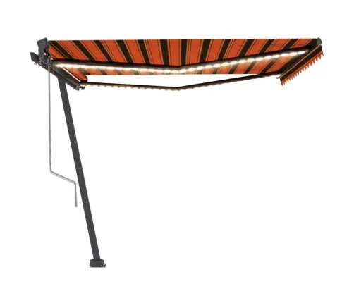 Izvelkama Markīze, Led, Vēja Sensors, Oranži Brūna, 450X350 Cm Vidaxl