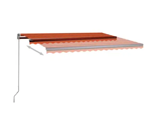 Izvelkama Markīze, Led, Vēja Sensors, Oranži Brūna, 450X350 Cm Vidaxl