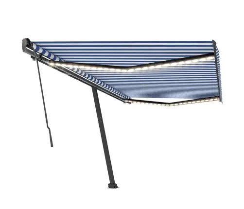 Rankiniu Būdu Ištraukiama Markizė, Mėlyna Ir Balta, 500X350Cm